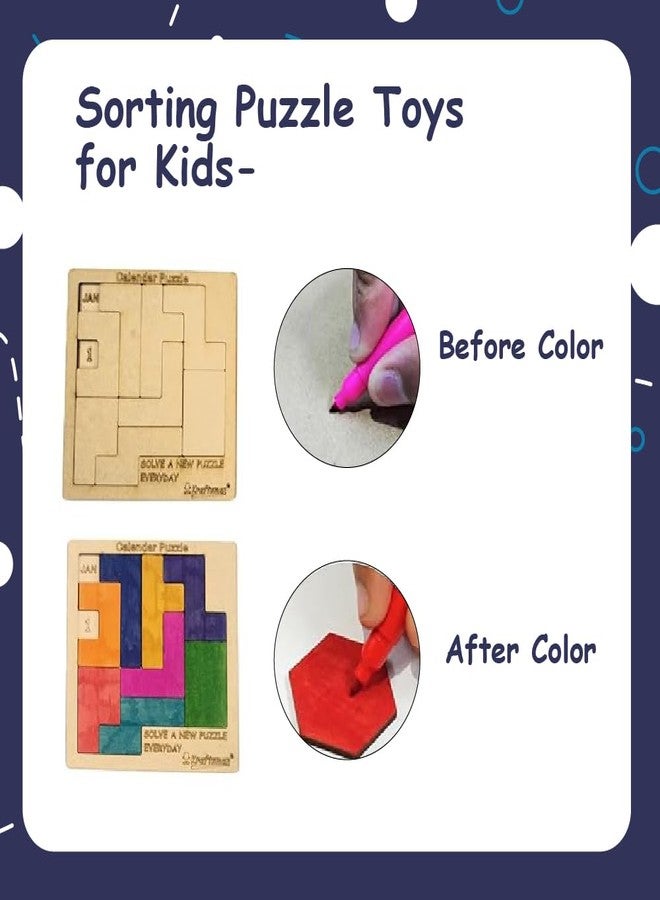 Braintastic لعبة ألغاز خشبية من Braintastic، لعبة لوحية للسفر، لعبة تعليمية وإبداعية، ألعاب ذكاء وتصنيف للأطفال (لعبة ألغاز التقويم PO12) - Image 5